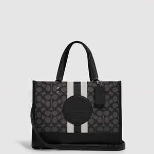 Coach Dempsey Carryall in signature Jacquard with Stripe and Coach Patch